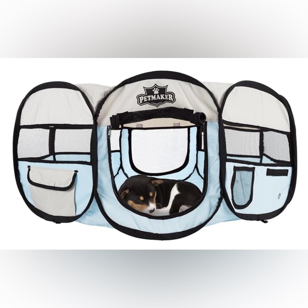 PETMAKER Portable Pop Up Pet Play Pen with Carrying Bag 33in
